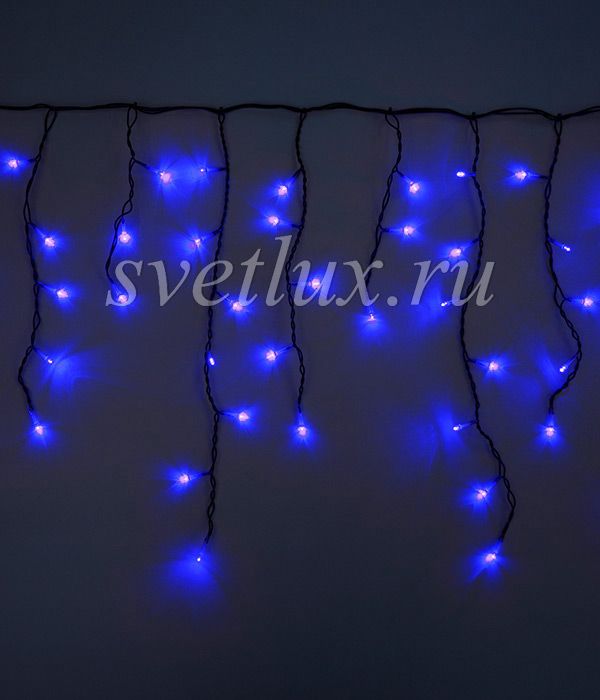

Гирлянда Бахрома 4,9 x 0,5 м Синяя 220В, 240 LED, Провод Черный ПВХ, IP54 02-026, 02-026