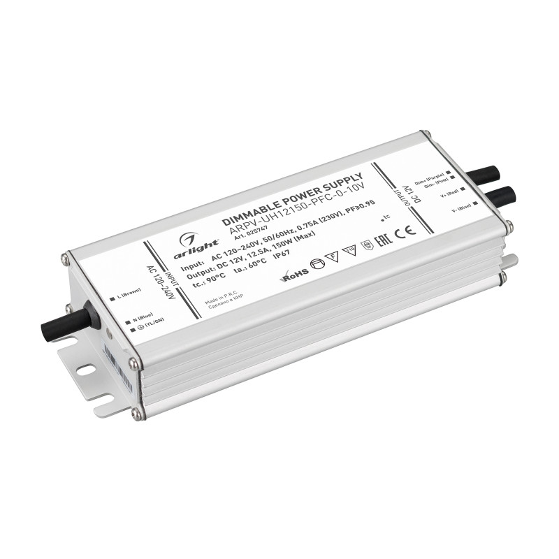 Блок питания ARPV-UH12150-PFC-0-10V 12V, 12.5A, 150W IP67 025747_ARL