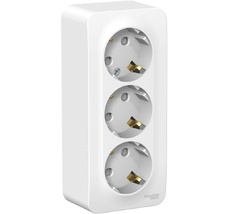 Розетка накладная тройная с заземлением и шторками (белый) Systeme Electric BLNRA011311