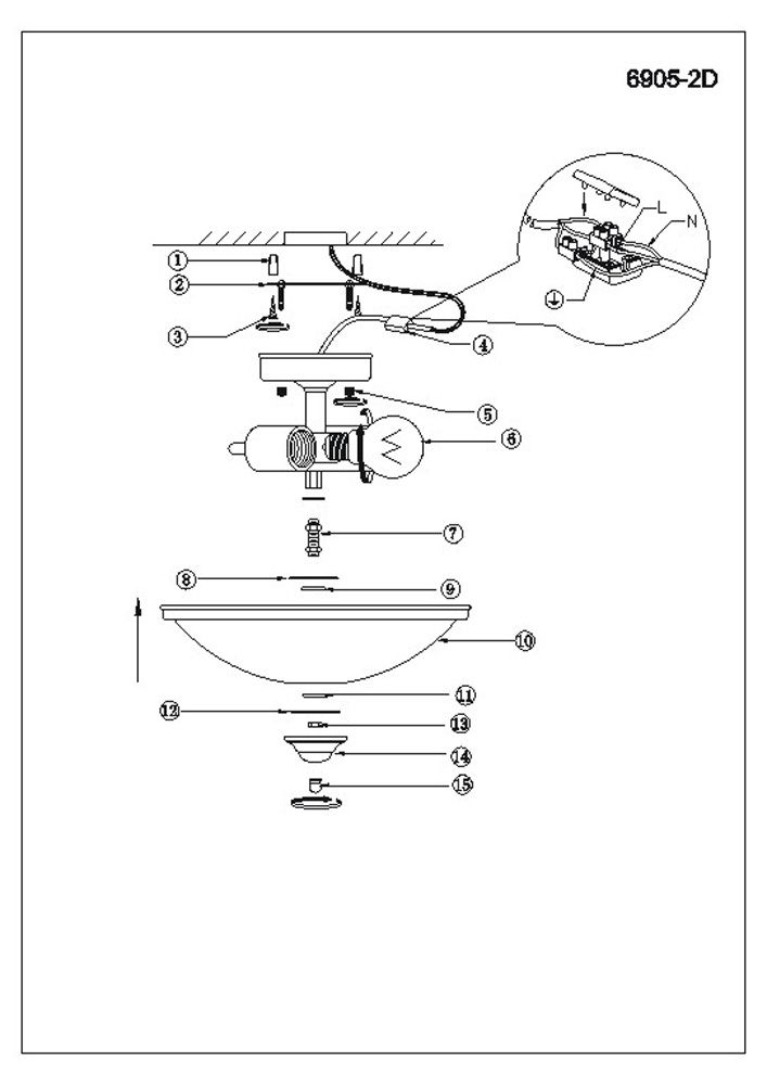 Потолочный светильник Globo Sassari 6905-2D_GL