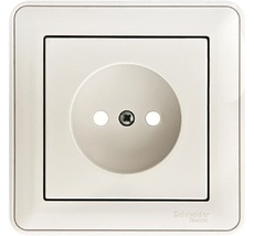 Розетка встраиваемая без заземления со шторками (белый) Systeme Electric RS16-151-18