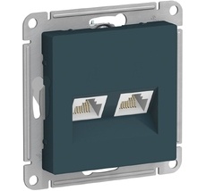 Розетка встраиваемая двойная Ethernet RJ-45 (изумрудный) Systeme Electric ATN000885
