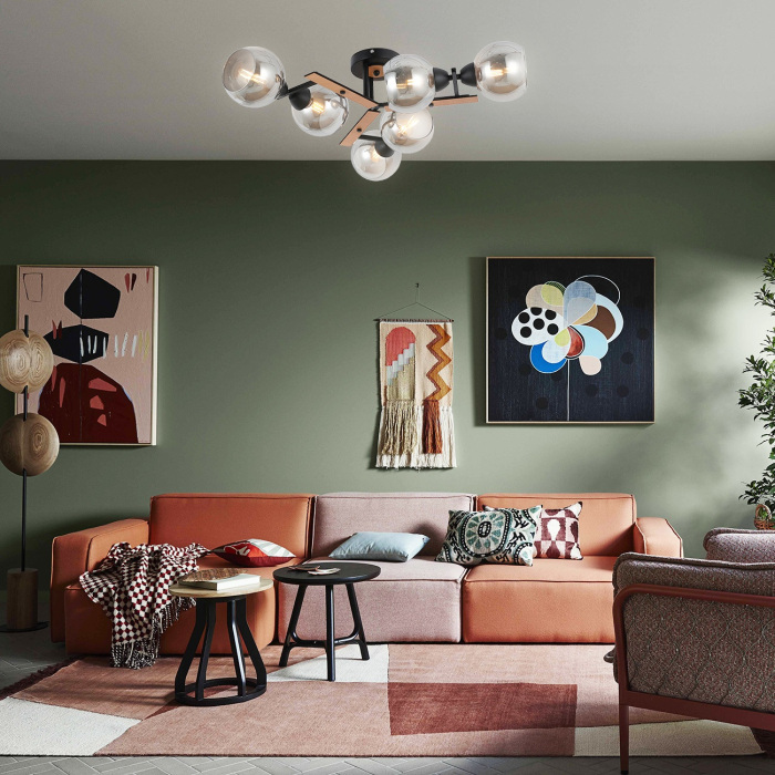 Потолочная люстра на штанге шарики Escada 1102/6P_ESC