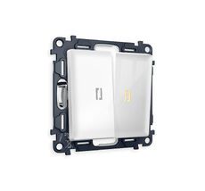 Выключатель двухклавишный проходной с подсветкой Ambrella Volt ALFA QUANT MA104030_AMB