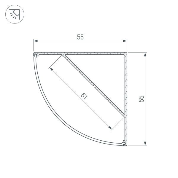 Профиль Arlight SL-KANT 044578_ARL