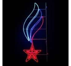 Светодиодная Консоль Звезда с Российским Флагом 60 х 200 см, Триколор, 220В LTC KM9-06