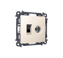 Комплект механизма розетки компьютерной + TV оконечной RJ-45 с автоматической защитной шторкой ALFA QUANT (AP3325, VM195) Ambrella Volt MA332510_AMB