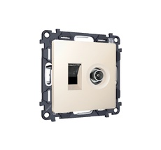 Комплект механизма розетки компьютерной + TV оконечной RJ-45 с автоматической защитной шторкой ALFA QUANT (AP3325, VM195) Ambrella Volt MA332510_AMB