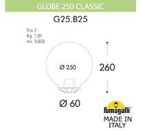 Уличный фонарь на столб FUMAGALLI GLOBE 250 G25.B25.000.VYF1R
