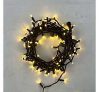 Гирлянда Нить с Колпачком 10м Золотой, 100 LED, Провод Черный ПВХ, IP65 LTC PST100CAP-11-2GL