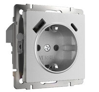 Розетка с заземлением, шторками и USB тип A+C Werkel a063618_WR