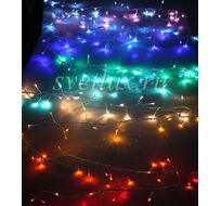 Гирлянда Нить с Эффектом Бегущий Огонь 10м Разноцветная 24В, 200 LED, Провод Прозрачный Силикон, IP65 05-032_BL