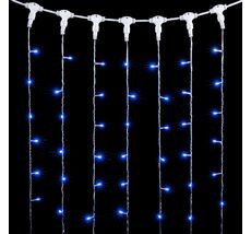 Гирлянда Занавес 2 x 1 м Синий 220В, 200 LED, Провод Прозрачный ПВХ, IP54 PCL202-10-2B