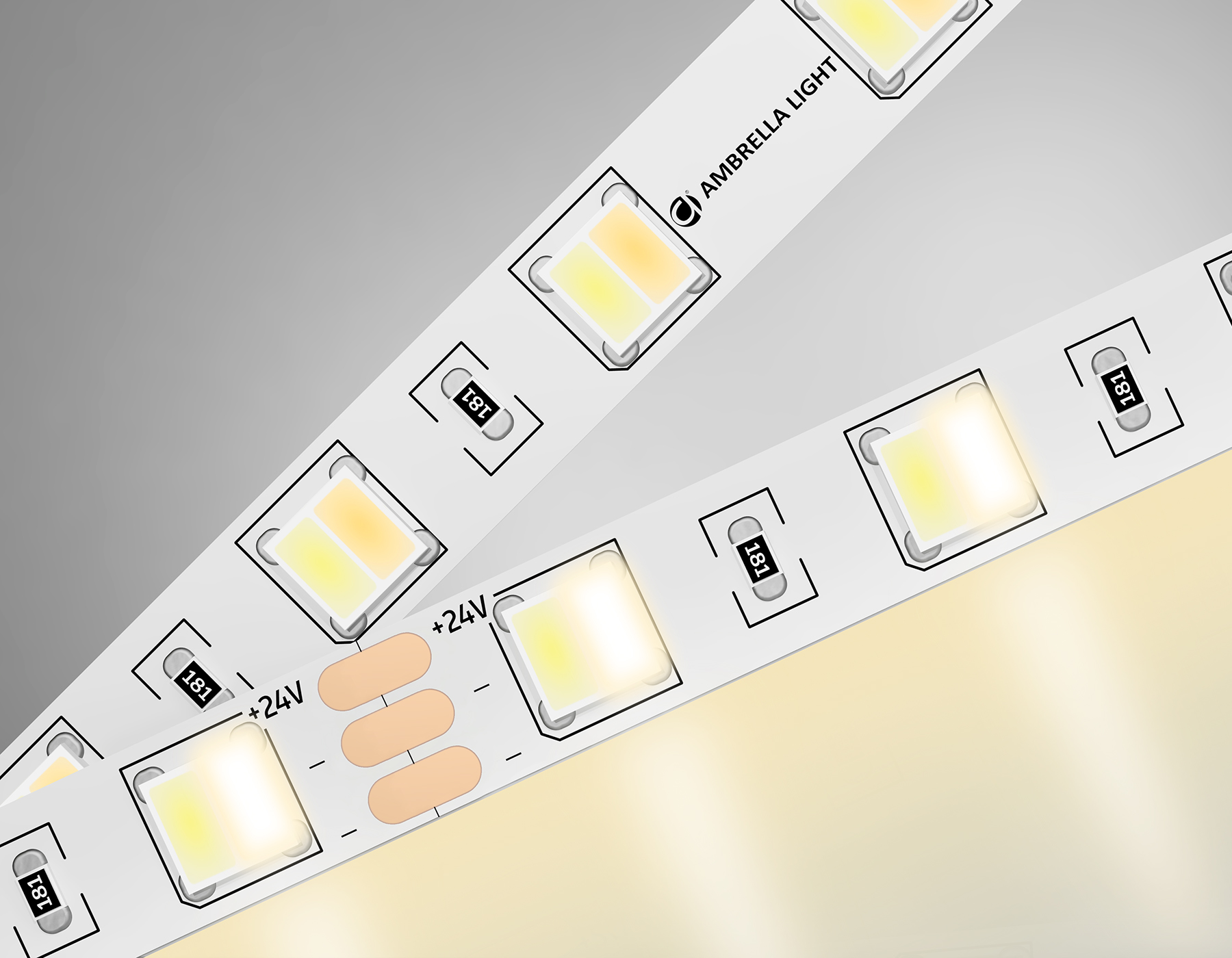 Светодиодная лента 5050 60Led, 14W m, 24V IP20 CCT 3000-6500 Ambrella Light GS GS4101_AMB