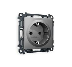 Розетка Ambrella Volt ALFA с заземлением и шторками 2P+E 16A-250V QUANT MA657010_AMB