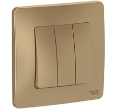 Выключатель встраиваемый трехклавишный (титан) Systeme Electric BLNVS100504