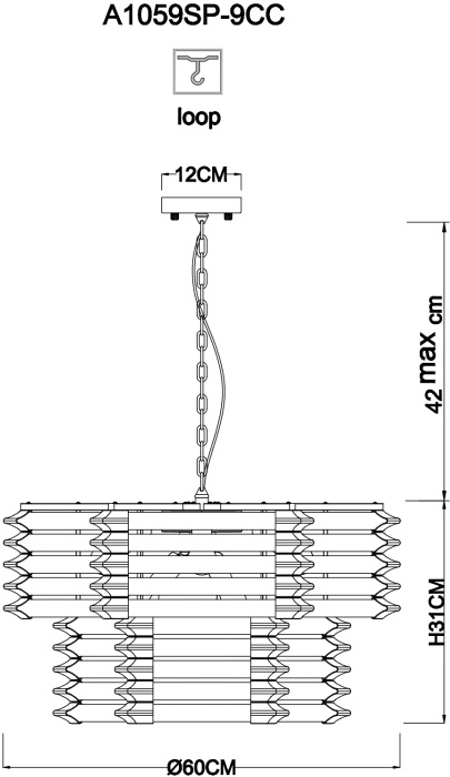 Подвесная люстра Arte Lamp CARAVAGGIO A1059SP-9CC