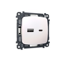 Розетка Ambrella Volt OMEGA 2USB A+C 20W быстрая зарядка QUANT MO211010_AMB