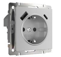 Розетка с заземлением, шторками и USB Werkel a067703_WR