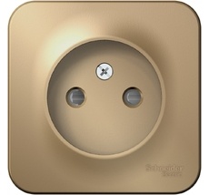 Розетка накладная без заземления со шторками (титан) Systeme Electric BLNRA001114