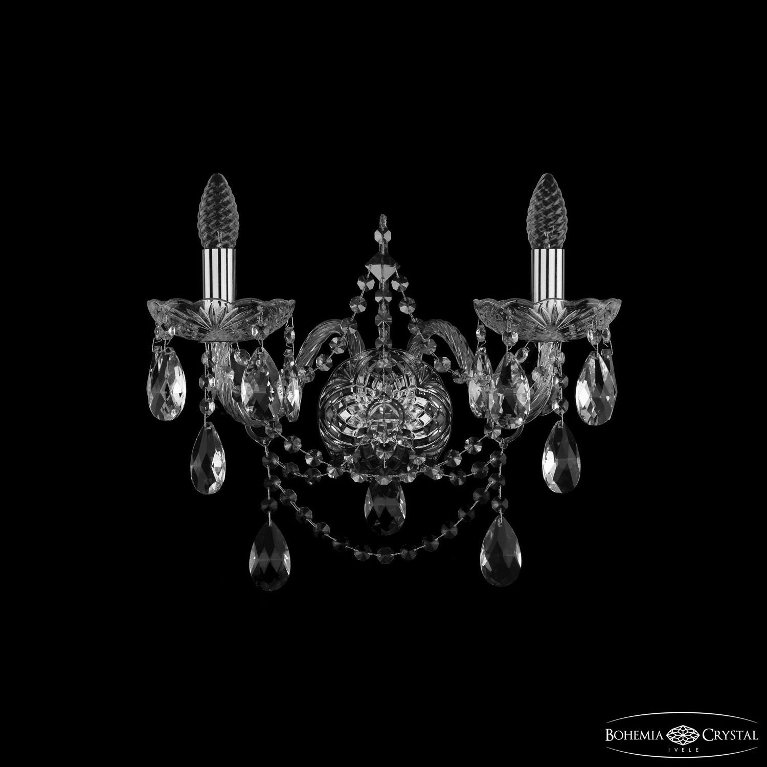 Бра Bohemia Ivele Crystal 1411B/2/195/XL Ni_BI