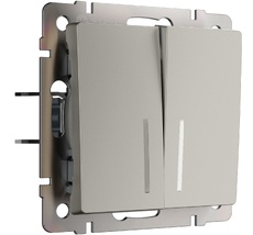 Выключатель двухклавишный с подсветкой Werkel a069457_WR