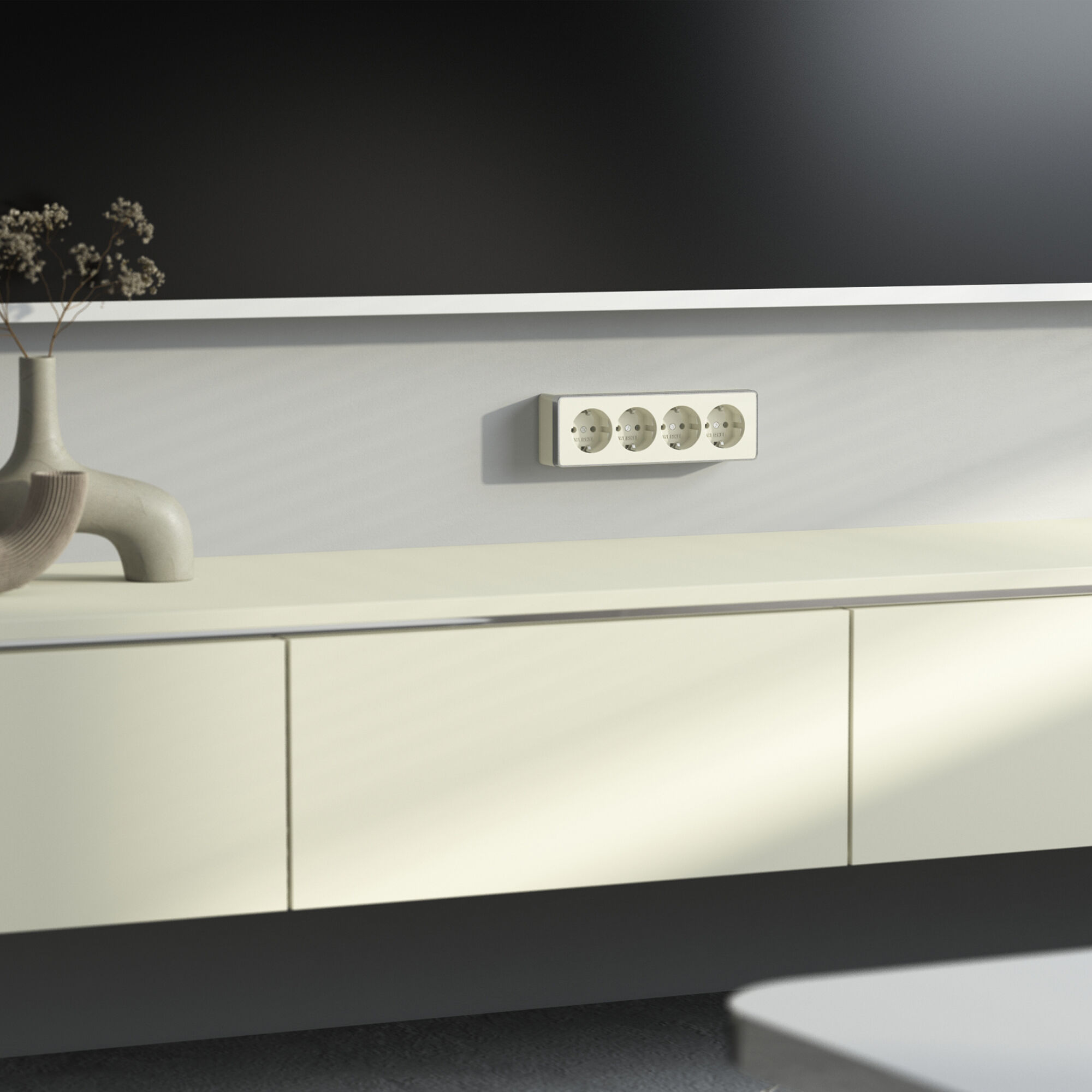 Розетка четверная с заземлением и шторками Werkel Gallant a071253_WR