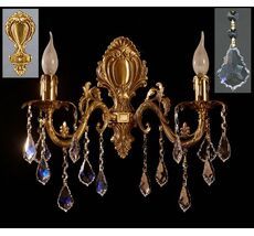 Бра Ambiente GRANADA 2118/2 AB Leaf crystal_BZ