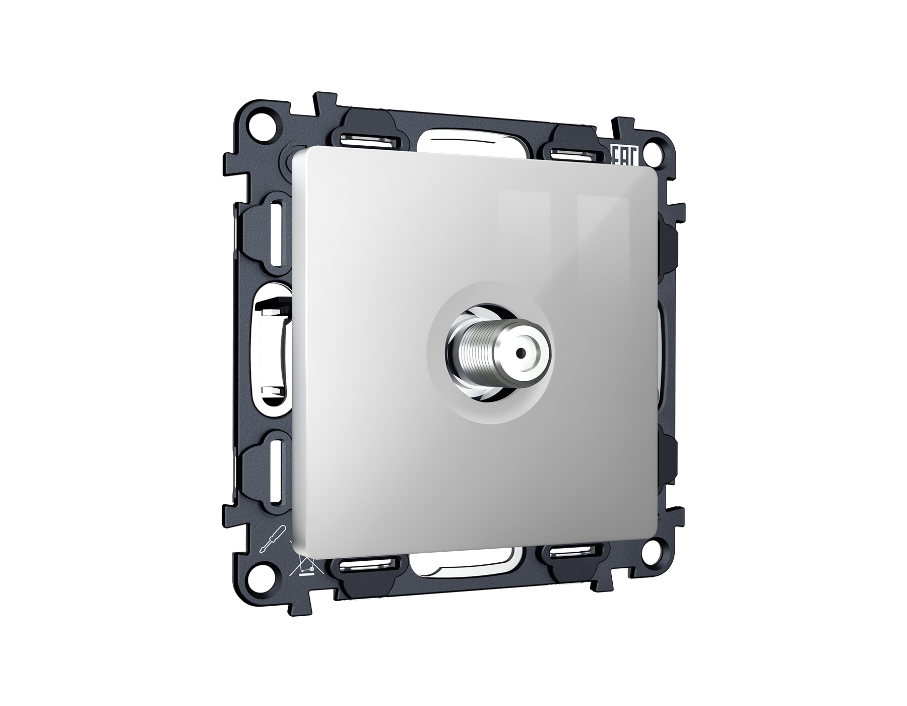 Комплект механизма TV розетки SAT 5-2400MHz 3.5dB ALFA QUANT (AP4130, VM215) Ambrella Volt MA413050_AMB