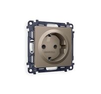 Розетка Ambrella Volt ALFA с заземлением и шторками 2P+E 16A-250V QUANT MA637010_AMB