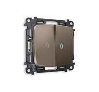 Выключатель двузхлавишный с подсветкой Ambrella Volt OMEGA QUANT MO634020_AMB