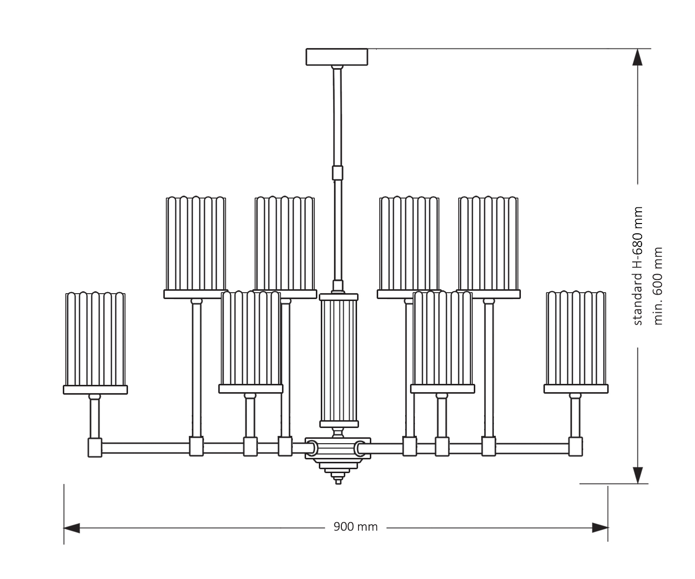 Подвесная люстра Kutek MOOD EMPOLI RYFEL EMP-ZW-8(Z)R