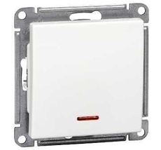Выключатель встраиваемый одноклавишный с подсветкой (белый) Systeme Electric VS110-153-1-86