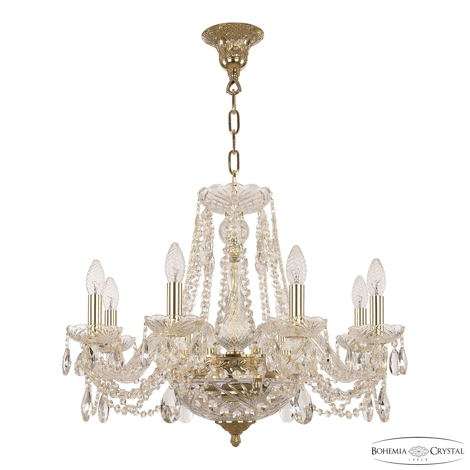 Хрустальная люстра Bohemia Ivele Crystal 1451/8/160/250 G_BI
