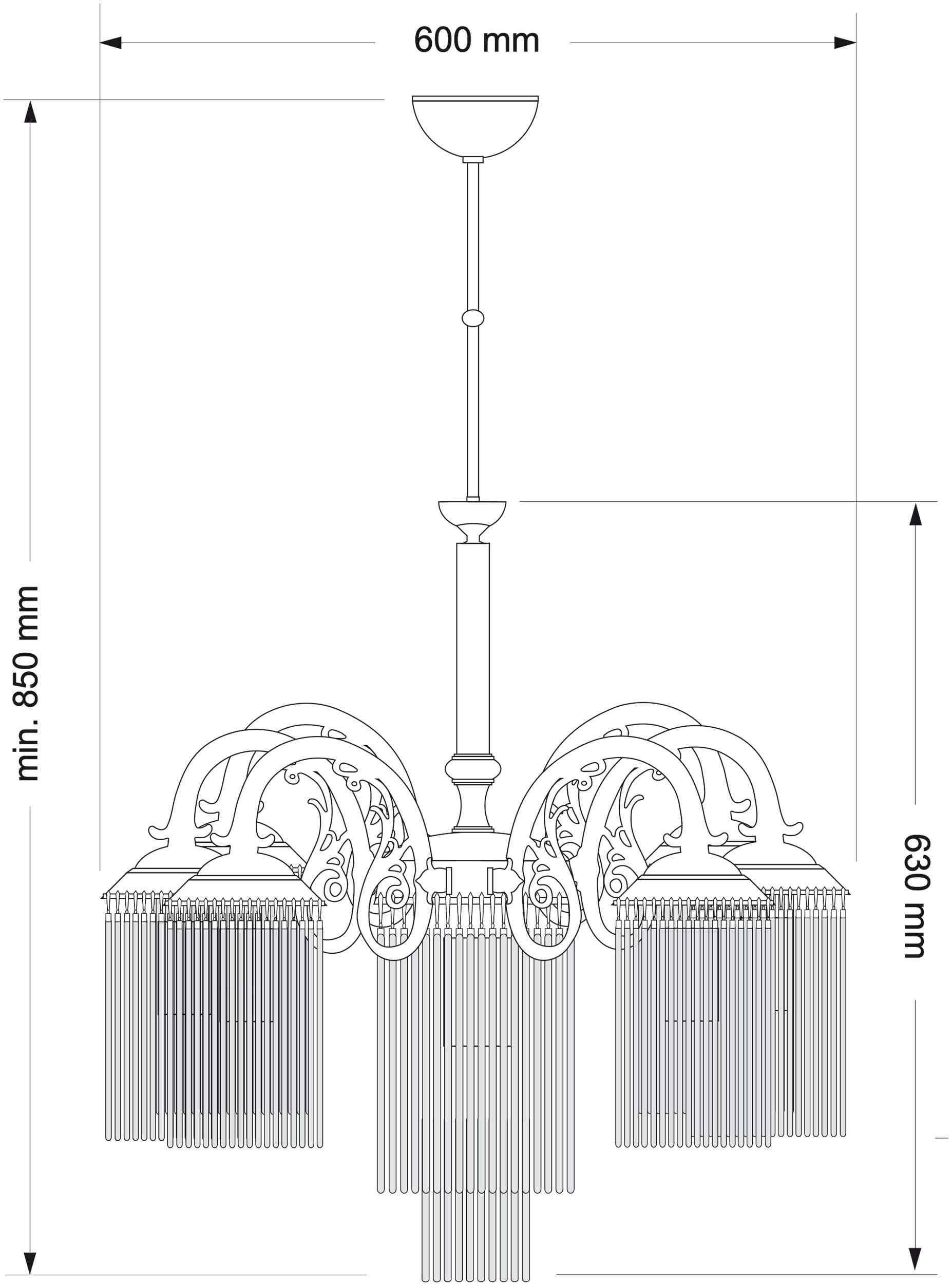 Подвесная люстра Kutek Fiore FIO-ZW-6+1(P)