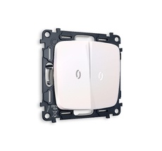 Выключатель двухклавишный проходной с подсветкой 5600K Ambrella Volt OMEGA QUANT MO204035_AMB