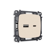 Розетка Ambrella Volt OMEGA 2USB A+C 20W быстрая зарядка QUANT MO331010_AMB