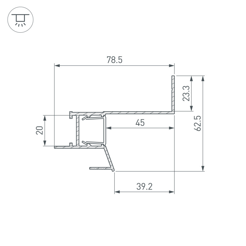 Профиль Arlight ARH-CEIL 050501_ARL