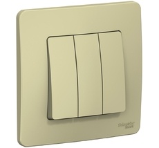 Выключатель встраиваемый трехклавишный (бежевый) Systeme Electric BLNVS100507