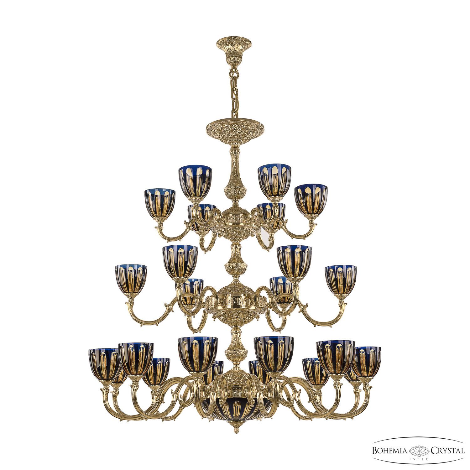 

Подвесная люстра Bohemia Ivele 72101P/12+6+6/360/3d G P1 U Amber-Blue/H-1H, 72101P/12+6+6/360/3d G P1 U Amber-Blue/H-1H