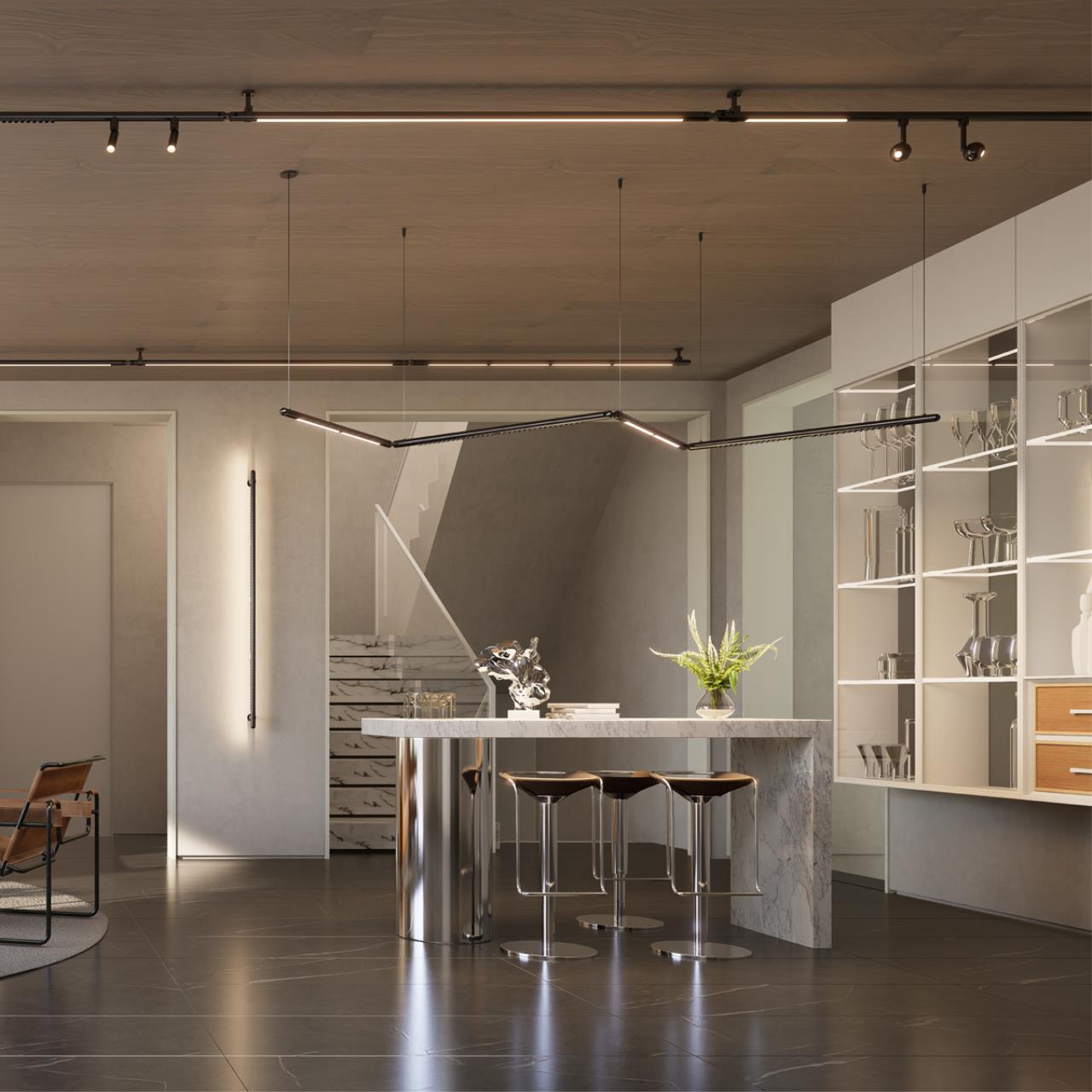 Трековый светильник диммируемый со сменой цветовой температуры (управление - пульт ДУ/ приложение Smart Life) NOVOTECH GLAT 359365