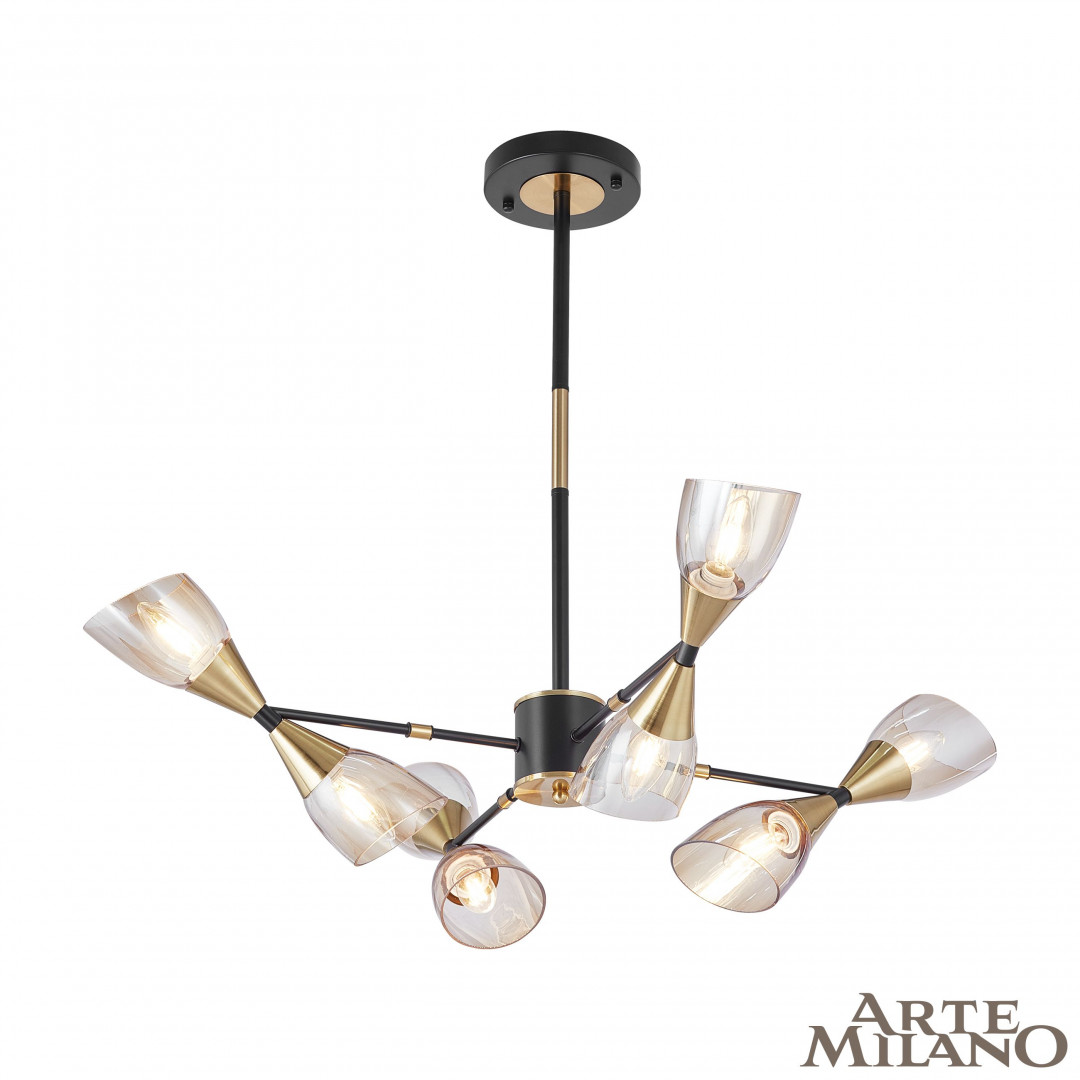Потолочная люстра Arte Milano Neapolis 276708/8 BK/GD