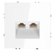 Розетка компьютерная встраиваемая VOLTUM S70 двойная RJ45+RJ45 VLS060201