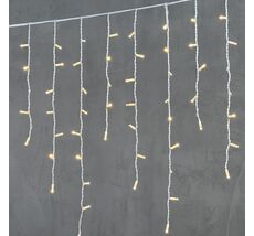 Гирлянда Бахрома 3,2 x 0,9 м Тепло-Белая 220В, 168 LED, Провод Белый Каучук, IP65 LL168-8-2WW