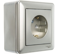 Коробка наружного монтажа подъемная с рамкой на 1 пост (шампань) Systeme Electric KP-152-48