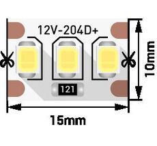 Лента светодиодная стандарт 2835, 204 LED/м, 22 Вт/м, 12В , IP20, Цвет: Холодный белый 00-00009457_SW