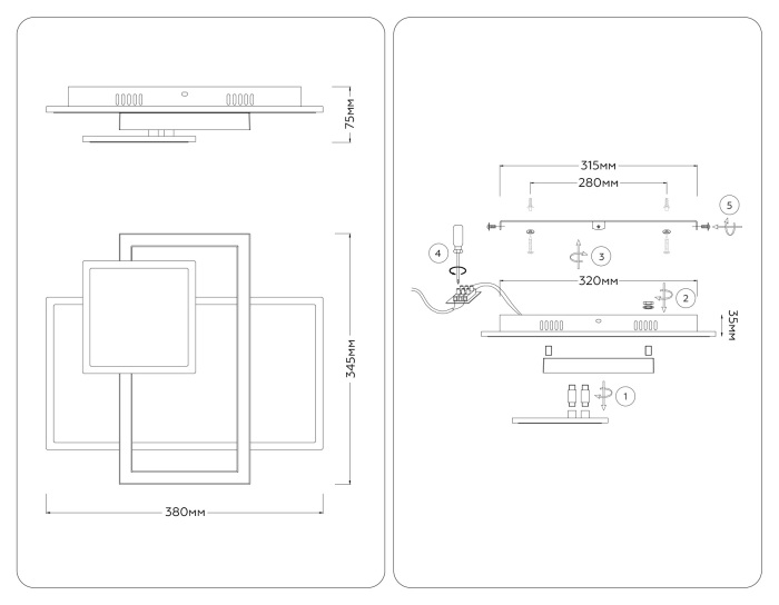 Потолочная люстра светодиодная с пультом Ambrella FA1022_AMB