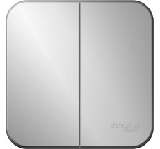 Выключатель накладной двухклавишный (алюминий) Systeme Electric BLNVA105013