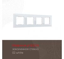 Рамка из закаленного стекла на 4 поста Arte Milano 503.02-4.white