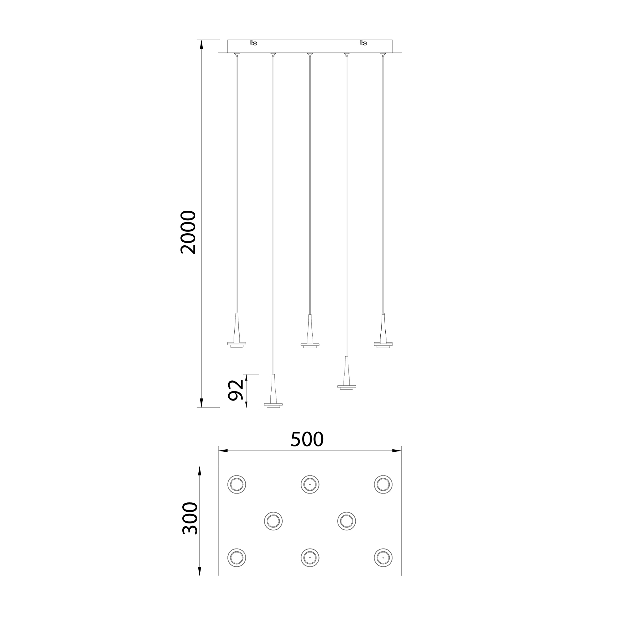 Подвесная люстра MANTRA ANDROMEDA 8934+8PL_MN
